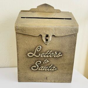 Hearth & Hand with Magnolia Letters to Santa Mailbox Antique Gold NWT